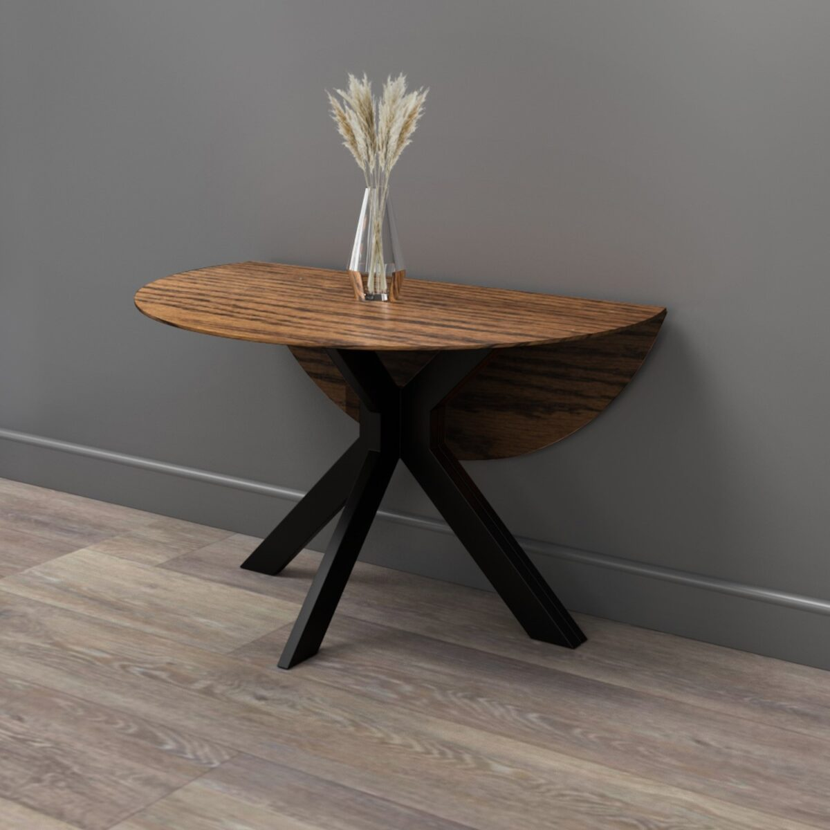 Space-Saving Round Drop Leaf Tables That Fold Against