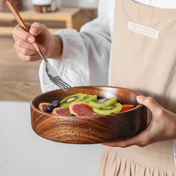 Solid Walnut Wooden Serving Bowl