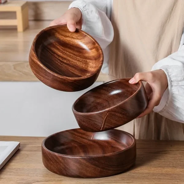 Solid Walnut Wooden Serving Bowl