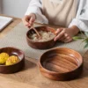 Solid Walnut Wooden Serving Bowl