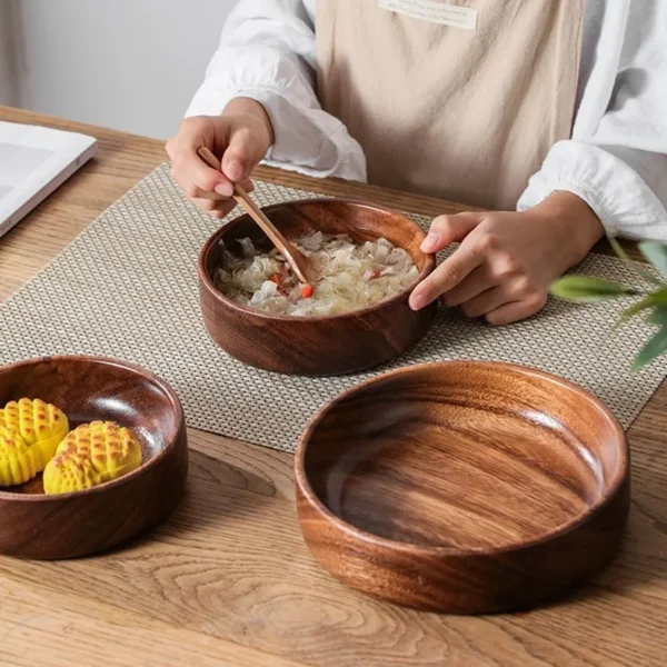 Solid Walnut Wooden Serving Bowl