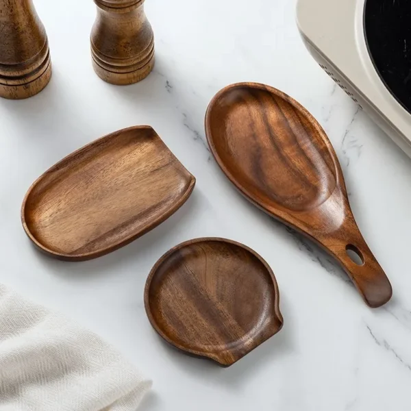 Acacia Wood Kitchen Utensil Rest