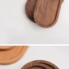 Oval walnut serving tray with Japanese style design, solid wood, for afternoon tea and snacks