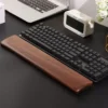 Solid wood wrist rest for mechanical keyboard in black walnut and imported oak, 2cm thick, available in multiple lengths