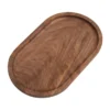 Oval walnut serving tray with Japanese style design, solid wood, for afternoon tea and snacks