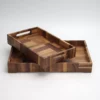 O1CN01OIadFF1WOpmUzaxcW_725762779.jpg_q50.jpg_.webp Black walnut solid wood tray with spliced Japanese style design, shown in a rectangular shape with handle.