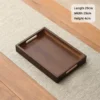 Rectangular Bamboo Serving Tray with Handle Walnut Color