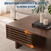 mid-century-modern-coffee-table-storage-living-room-3 Slatted door sliding open to reveal the hidden storage compartment