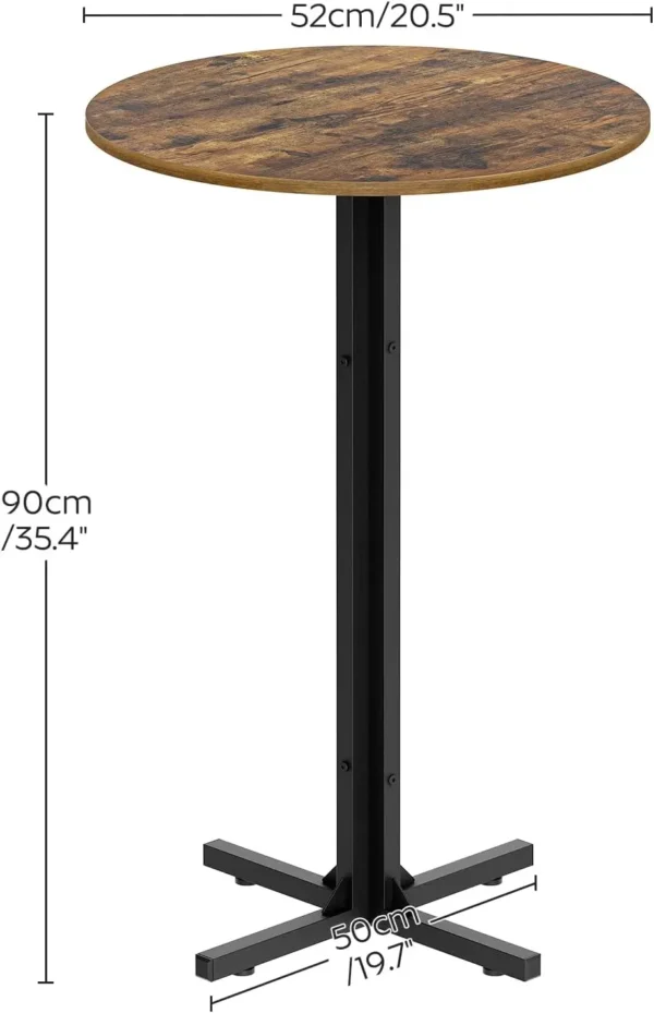 Counter height pub table set of two in rustic brown and black