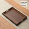 Rectangular Bamboo Serving Tray with Handle Walnut Color