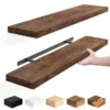 Floating Shelves Set of 2, 22 Inch Wall Mounted MDF Wood Shelves