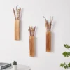 Wood Wall Planter Set, Hanging Pocket Vase for Plants