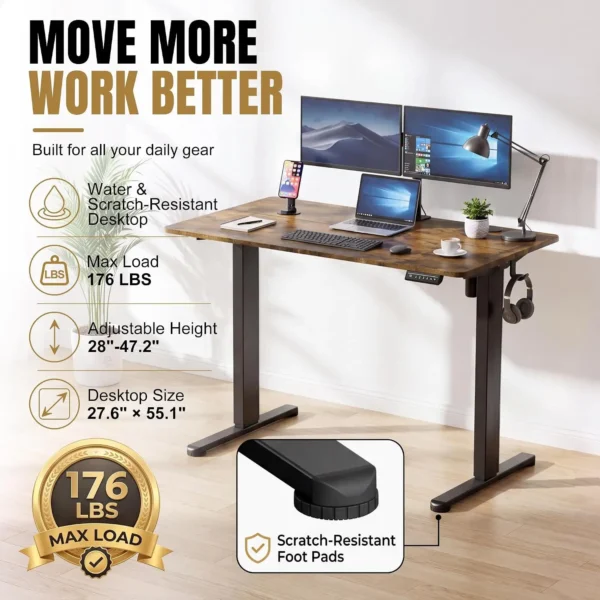 Built-in phone holder on the desktop of the small electric standing desk