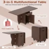 Wood-like texture finish and modern wood frame of the folding dining table