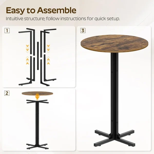 Two matched bar tables arranged for a kitchen or cafe seating area
