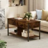 39 inch rectangle coffee table with the hidden storage compartment open