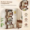 S-shaped bookcase used as a room divider in an open-plan space
