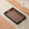 Rectangular Bamboo Serving Tray with Handle Walnut Color