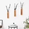 Wood Wall Planter Set, Hanging Pocket Vase for Plants