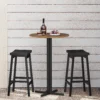 Bar height cocktail table with round top and metal frame