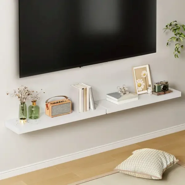 Floating Shelves Set of 2, 22 Inch Wall Mounted MDF Wood Shelves