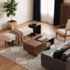 mid-century-modern-coffee-table-storage-living-room-7 Compact 39.4 inch coffee table in front of a sofa in an apartment living room
