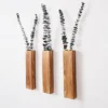 Wood Wall Planter Set, Hanging Pocket Vase for Plants