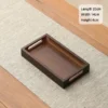 Rectangular Bamboo Serving Tray with Handle Walnut Color