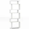 Anti-toppling kit and non-slip foot pads on the tall narrow bookshelf