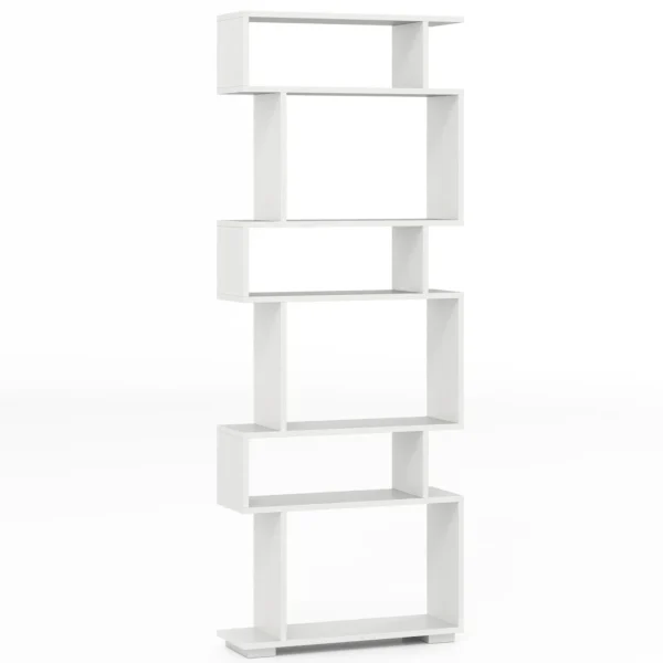 Anti-toppling kit and non-slip foot pads on the tall narrow bookshelf