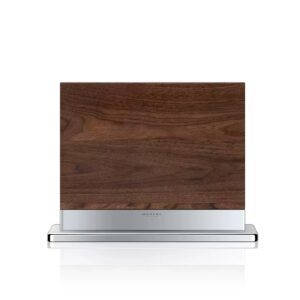 Walnut double-sided magnetic knife block holder with strong magnets for kitchen knife storage