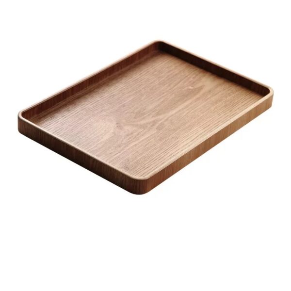 Ash wood serving tray in square shape with optional handles, suitable for dim sum and fruit