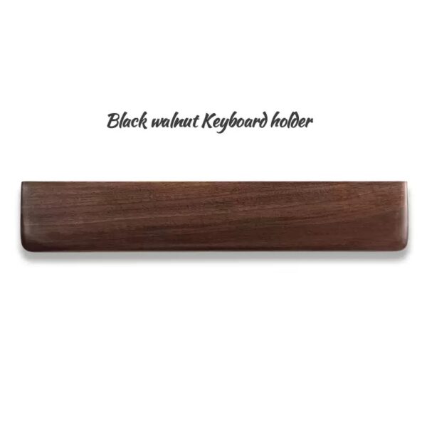 Solid wood wrist rest for mechanical keyboard in black walnut and imported oak, 2cm thick, available in multiple lengths