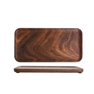 Walnut serving tray - solid wood square tea and snack plate