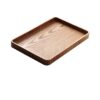 Ash wood serving tray in square shape with optional handles, suitable for dim sum and fruit