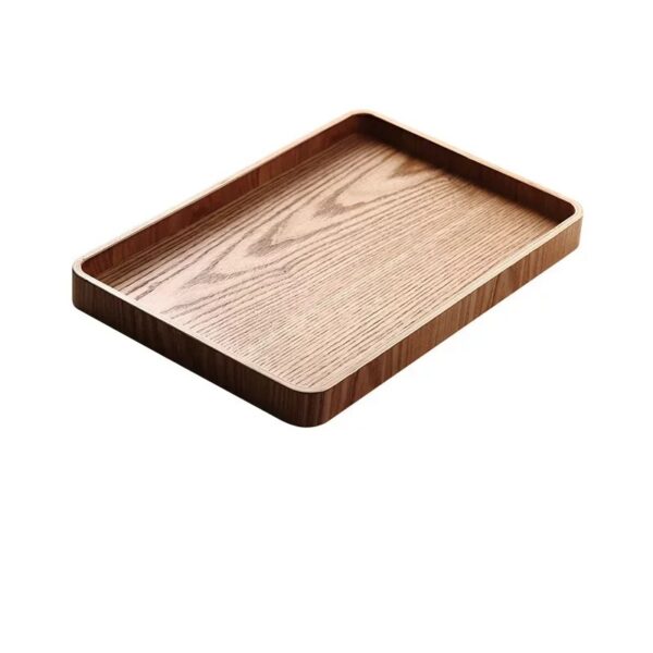 Ash wood serving tray in square shape with optional handles, suitable for dim sum and fruit