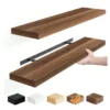 Floating Shelves Set of 2, 22 Inch Wall Mounted MDF Wood Shelves