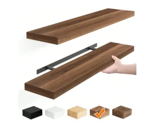 Floating Shelves Set of 2, 22 Inch Wall Mounted MDF Wood Shelves