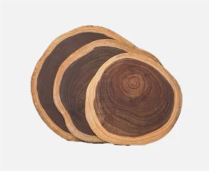 Round Wooden Cutting Board with Natural Grain